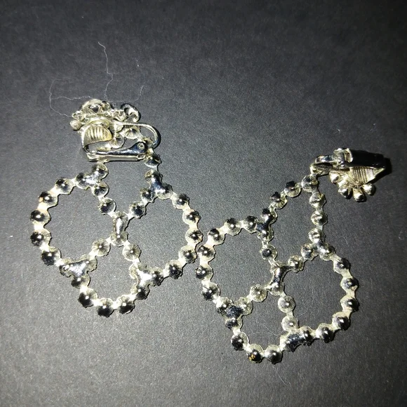 Crystal Rhinestone Clip On Earrings - Picture 4 of 5